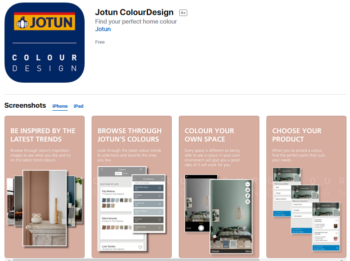 Jotun ra mắt ứng dụng phối mầu mới (Jotun Colour Design)
