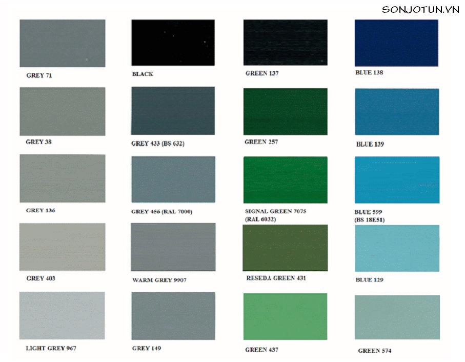 Bảng mầu sơn Jotun Epoxy 2 thành phần chứa đựng những lựa chọn màu sắc tuyệt vời cho mọi loại công trình. Hãy tìm hiểu thêm về bảng màu bằng việc xem các hình ảnh và chọn lựa sự kết hợp mầu sắc hoàn hảo cho dự án của bạn.