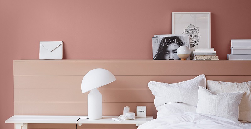 Phòng ngủ màu hồng quến rũ với sơn Jotun mã 2396; 3247; 3183